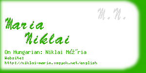 maria niklai business card